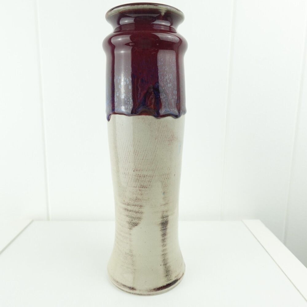 Oasis Signed Pottery Art Dripped Vase Vintage 1999